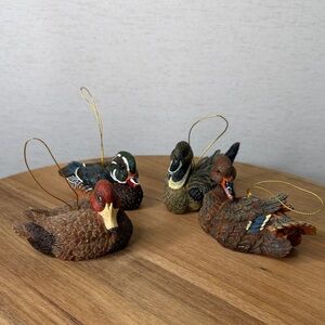 Kathy Wise 4 Piece Duck Figurine Ornament Set